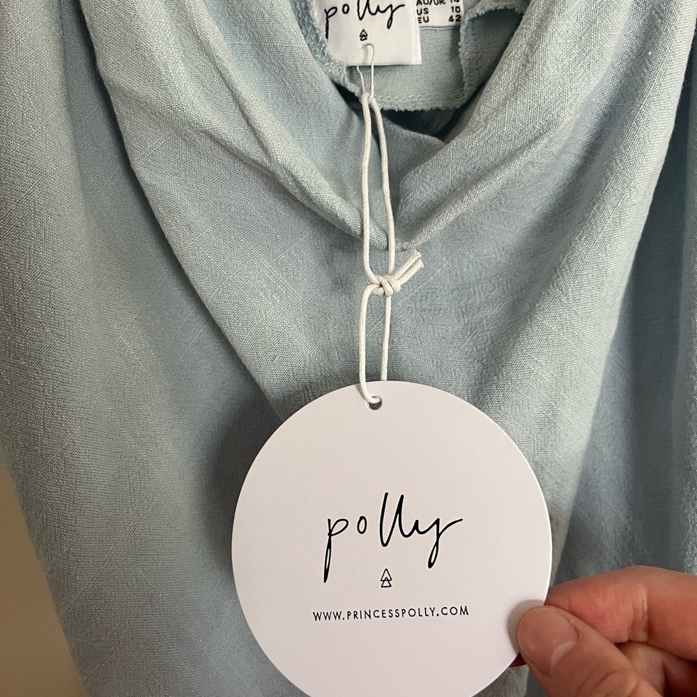 Princess Polly NWT light blue linen mini dress